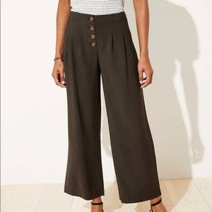 NWT LOFT High Waist Button Front Fluid Pants